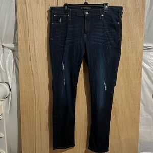 EXPRESS JEANS dark wash, super skinny mid rise